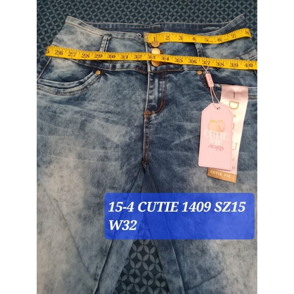 WAIST 31 INCHES SIZE 15 SKINNY JEANS STRETCH DENIM PUSH UP 15-4 CUTIE 1409 SZ15 - Picture 2 of 11